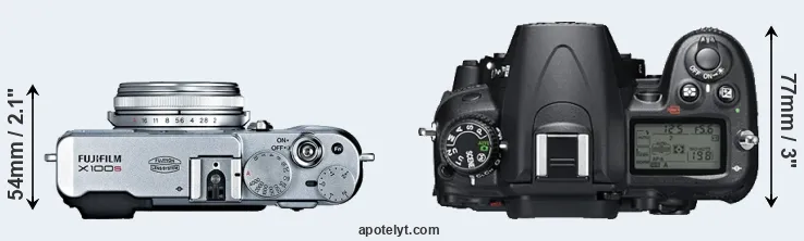 Compare X100S versus D7000 top