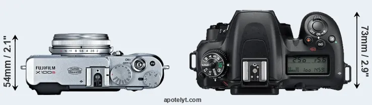 Compare X100S versus D7500 top