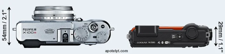 Compare X100S versus W300 top