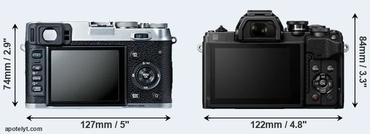 Comparison X100S or E-M10 IV rear