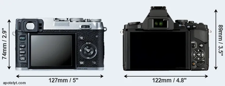 Comparison X100S or E-M5 rear