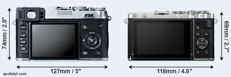 Comparison X100S or E-P7 rear