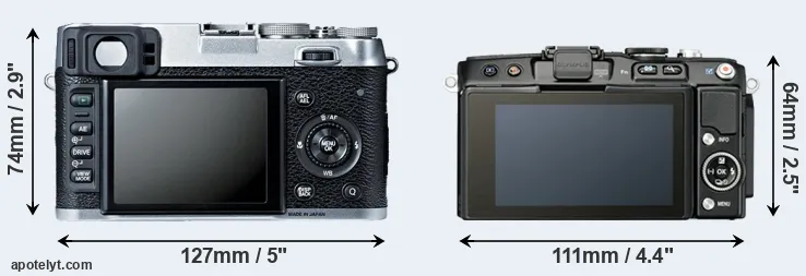 Comparison X100S or E-PL5 rear