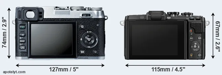 Comparison X100S or E-PL7 rear