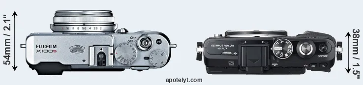 Compare X100S versus E-PL7 top