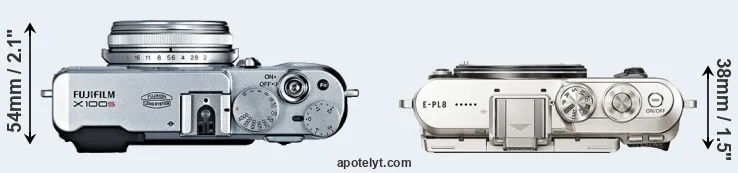Compare X100S versus E-PL8 top