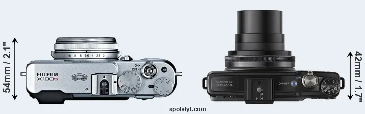 Compare X100S versus XZ-1 top
