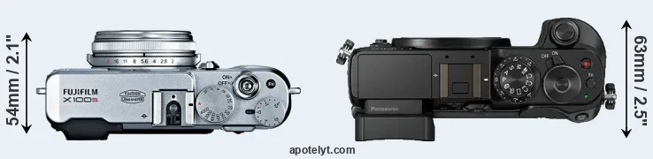 Compare X100S versus GX8 top