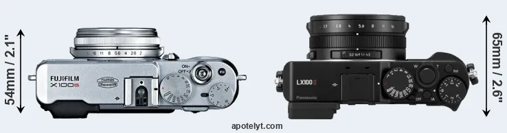 Compare X100S versus LX100 II top