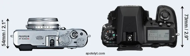 Compare X100S versus K-5 top