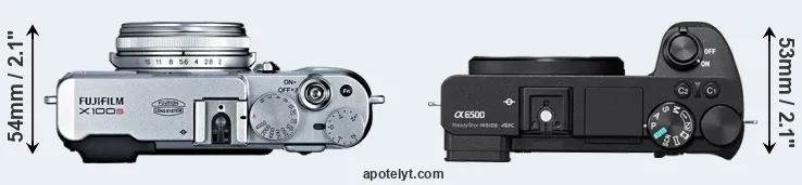 Compare X100S versus A6500 top