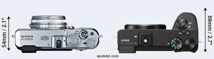 Compare X100S versus A6600 top