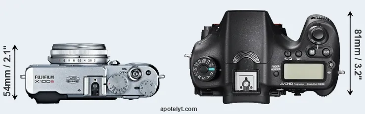 Compare X100S versus A77 II top