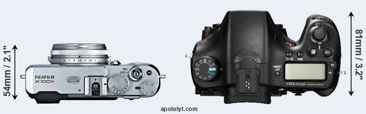 Compare X100S versus A77 top