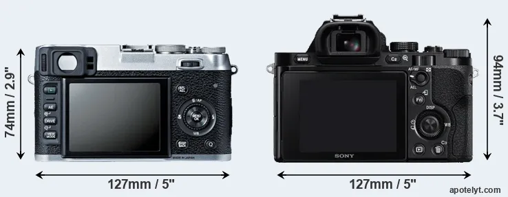 Comparison X100S or A7R rear