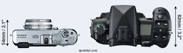 Compare X100S versus A850 top