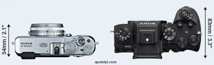 Compare X100S versus A9 III top