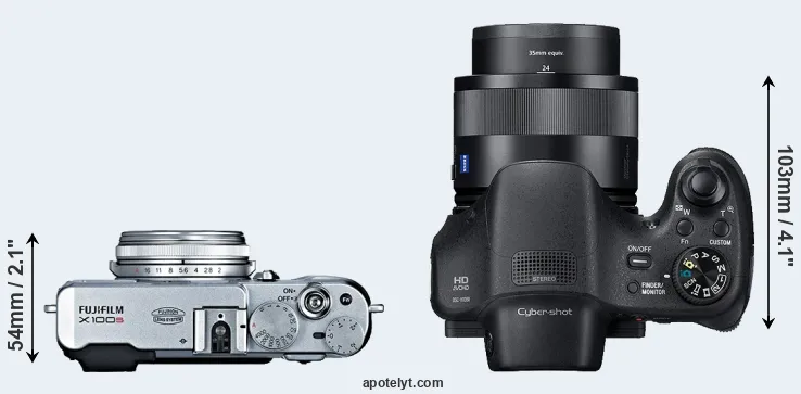 Compare X100S versus HX350 top
