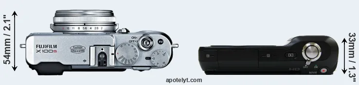 Compare X100S versus NEX-3 top
