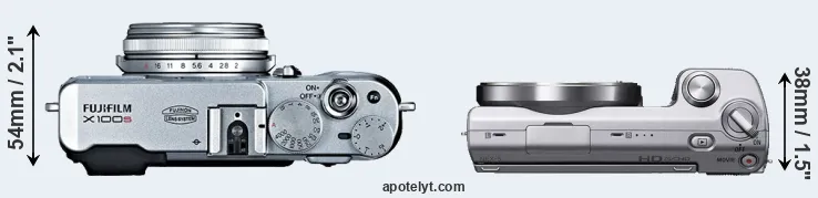 Compare X100S versus NEX-5 top
