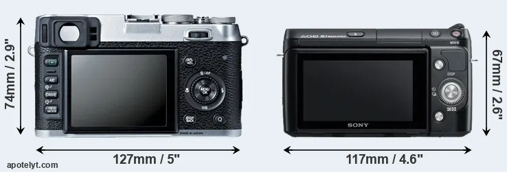 Comparison X100S or NEX-F3 rear