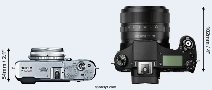 Compare X100S versus RX10 top