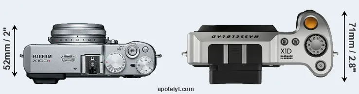 Compare X100T versus X1D top