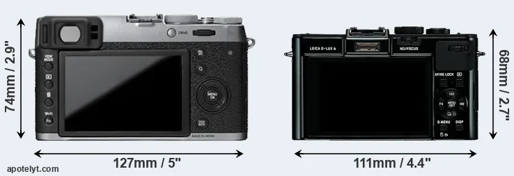 Comparison X100T or D-LUX 6 rear