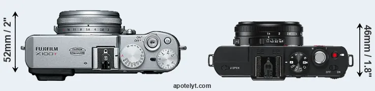 Compare X100T versus D-LUX 6 top
