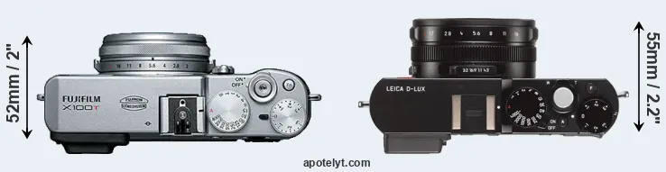 Compare X100T versus D-LUX Typ 109 top