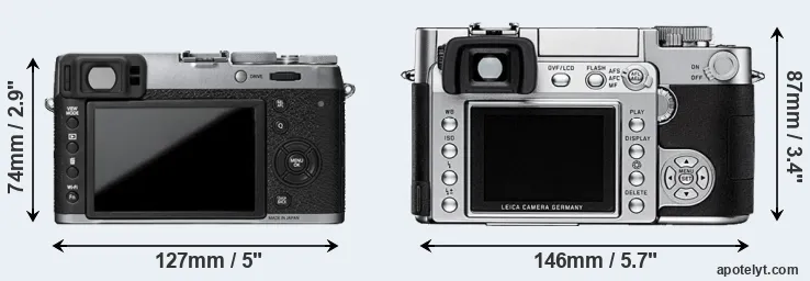 Comparison X100T or Digilux 3 rear