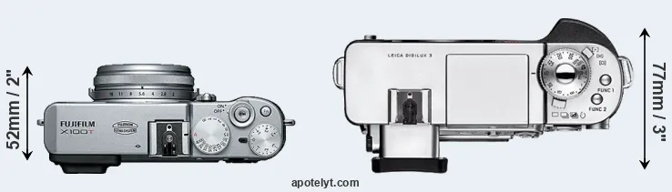 Compare X100T versus Digilux 3 top