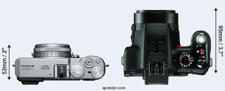 Compare X100T versus V-LUX 3 top