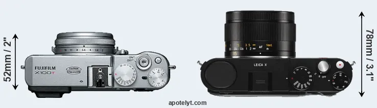 Compare X100T versus X Typ 113 top