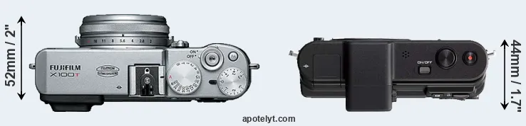 Compare X100T versus V1 top