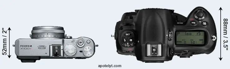 Compare X100T versus D3 top