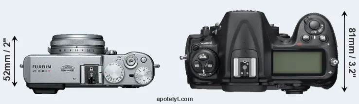 Compare X100T versus D300S top