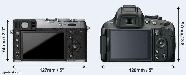 Comparison X100T or D5100 rear