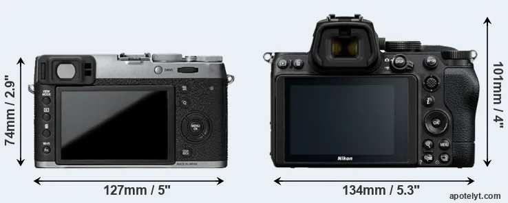 Comparison X100T or Z5 rear