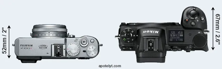 Compare X100T versus Z6 top