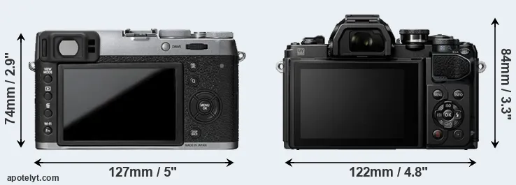 Comparison X100T or E-M10 III rear