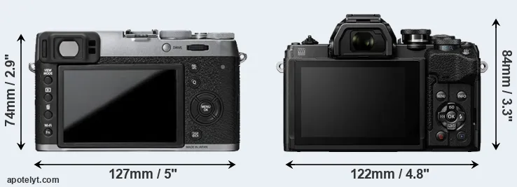 Comparison X100T or E-M10 IV rear