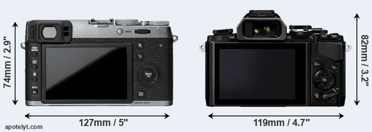 Comparison X100T or E-M10 rear