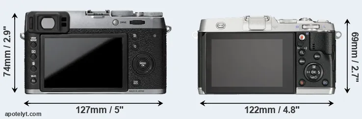 Comparison X100T or E-P5 rear
