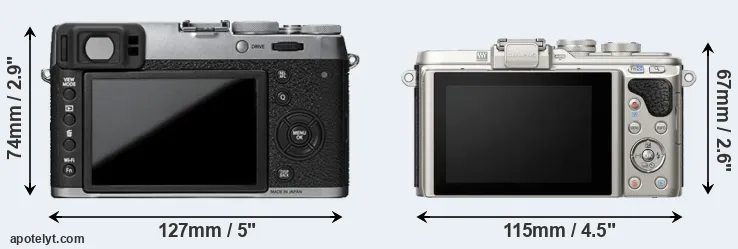 Comparison X100T or E-PL8 rear