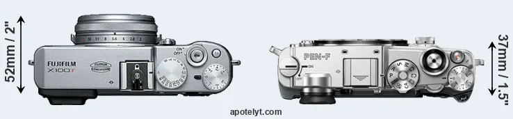 Compare X100T versus PEN-F top