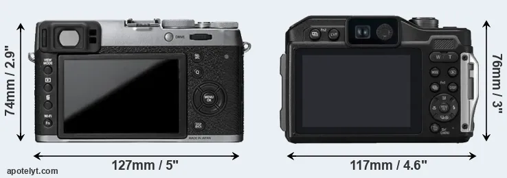 Comparison X100T or FT7 rear