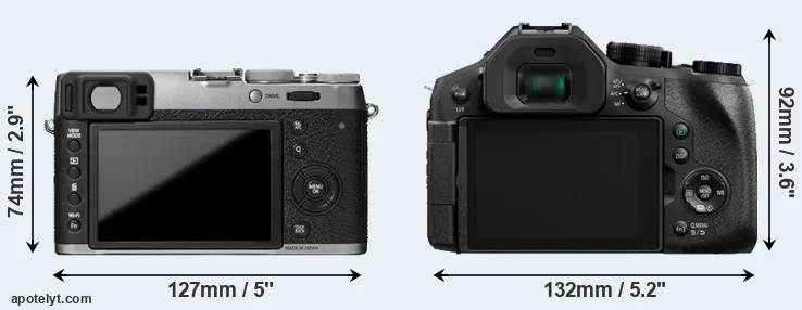 Comparison X100T or FZ330 rear