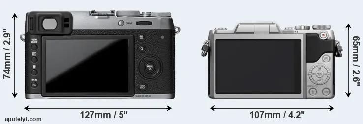 Comparison X100T or GF7 rear