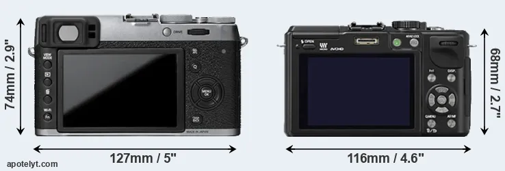 Comparison X100T or GX1 rear